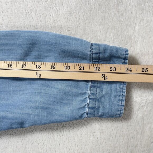 Talbots Lyocell Denim Button Up Shirt Womens Sz 2X Blue Chambray Long Sleeve - Picture 10 of 10